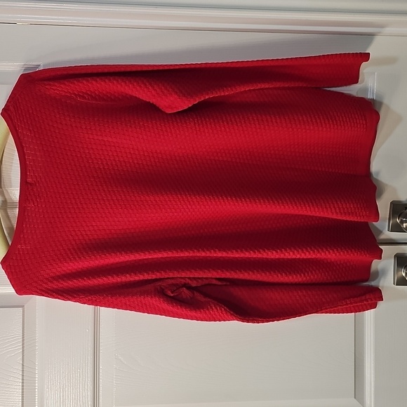 NWT Style & Co. Scoop Neck Ribbed Long Sleeved Sweater 3X Red - Picture 8 of 11